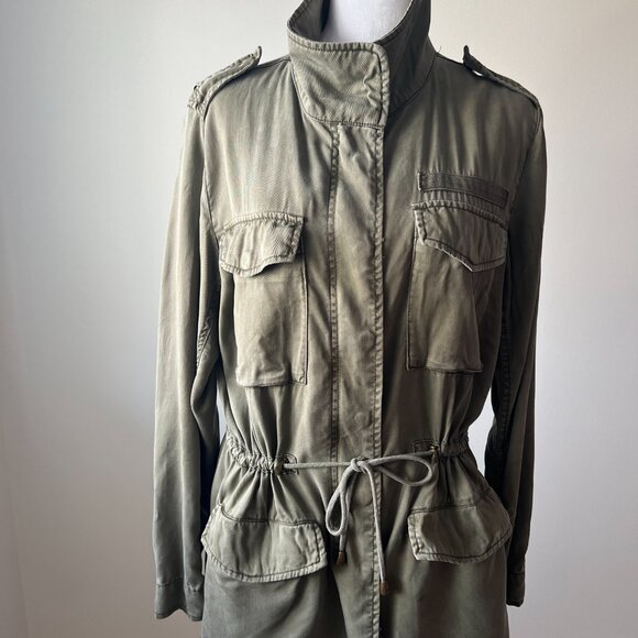 🫒Buffalo David Bitton Military Anorak Jacket - Army Green Utility Sz M!! - Picture 2 of 14